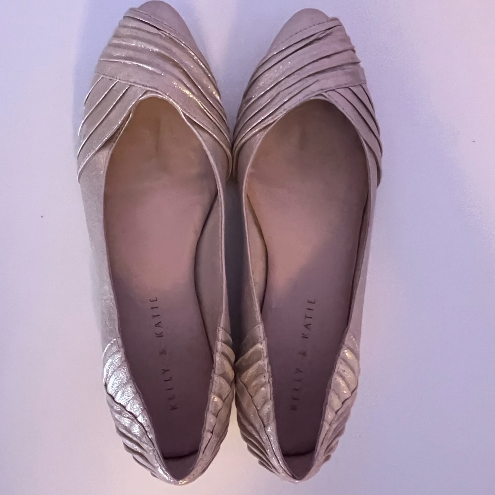 Kelly and Katie ballet flats gold sparkly